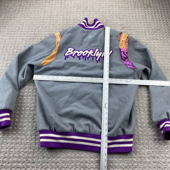 Vintage MISHKA MNWKA Varsity Jacket Men Small S Gray Eyeball - Defects - Stains - Picture 14 of 16